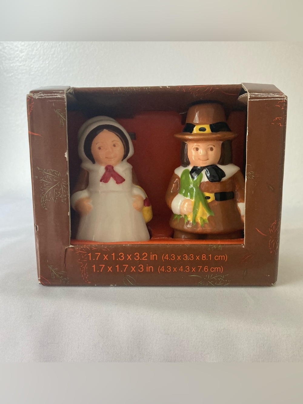 VTG Essential Home Pilgrims Salt Pepper Shaker Set Thanksgiving Ceramic Kmart